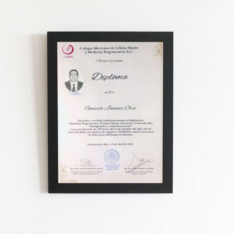 Colegio Mexicano de Células Madre y Medicina Regenerativa-Diploma